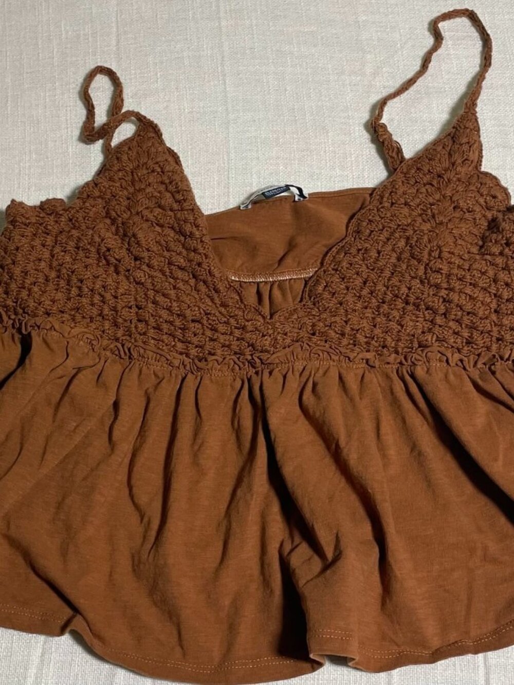 Womens American Eagle Terracotta V Neck Tank Top (Size XL)